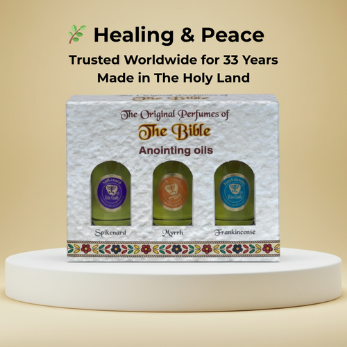 Set of 3 Authentic Holy Land Anointing Oils - 10ml/0.34oz Each Bottle