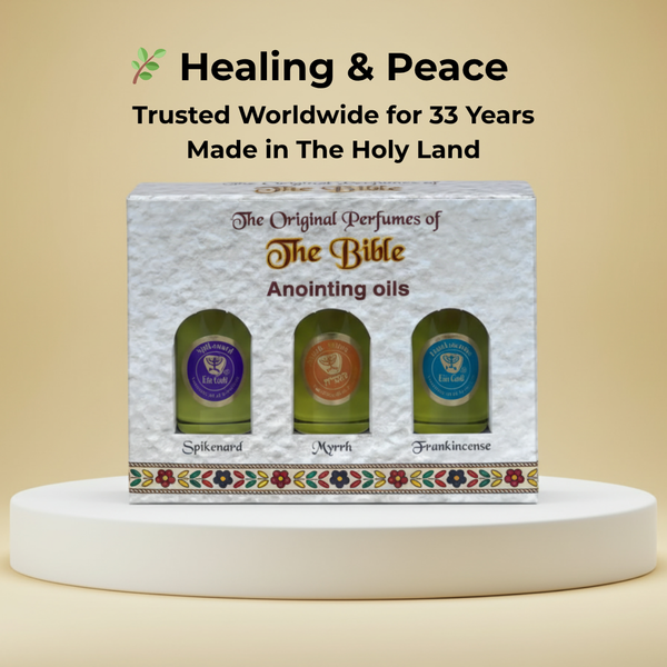 Set of 3 Authentic Holy Land Anointing Oils - 10ml/0.34oz Each Bottle