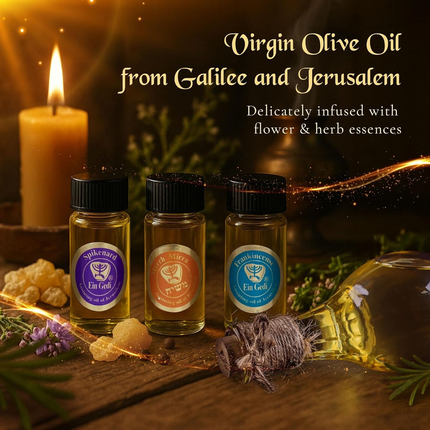 Ein Gedi Anointing Oil Set - 10ml/0.34oz Each Bottle