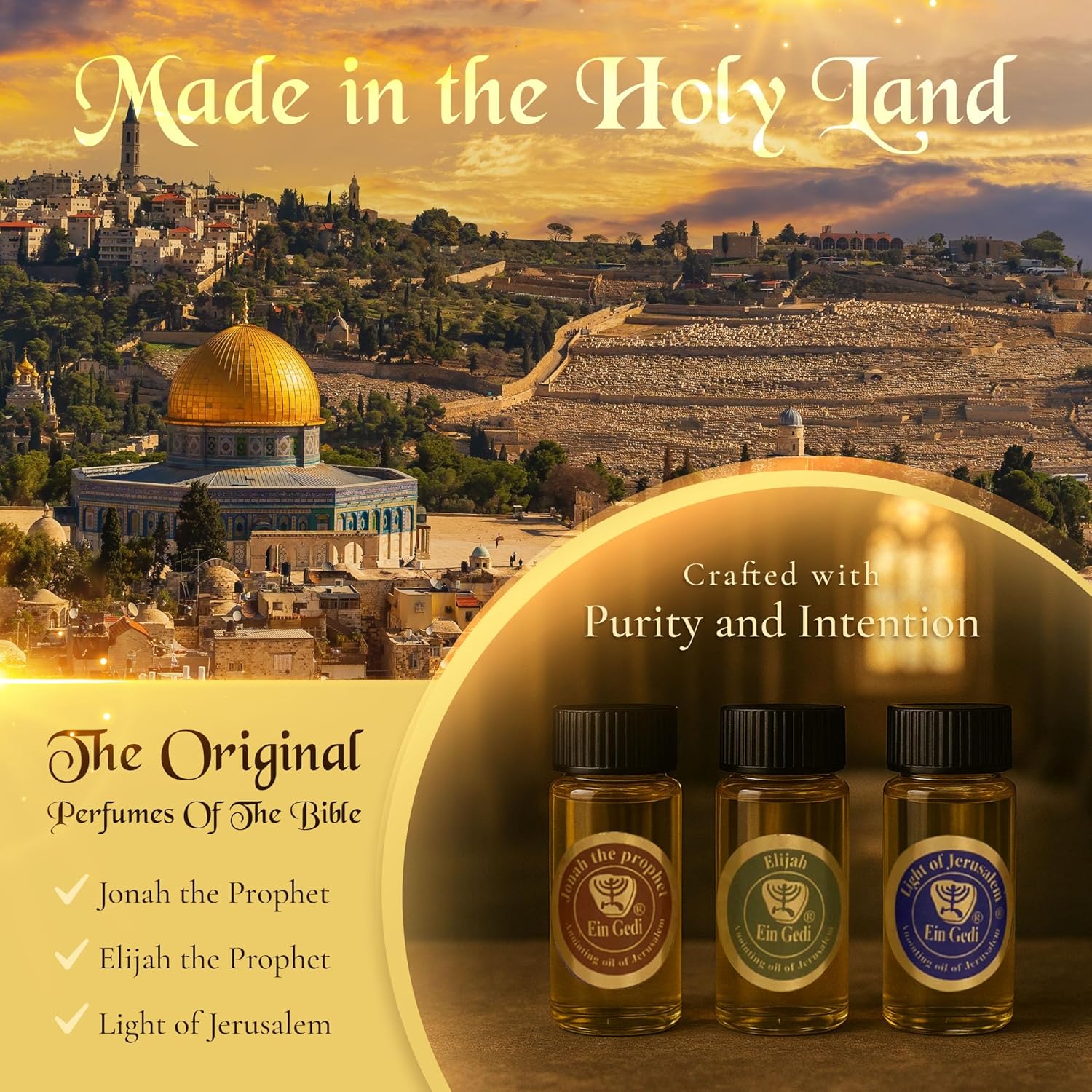 Ein Gedi Anointing Oil Set - 10ml/0.34oz Each Bottle